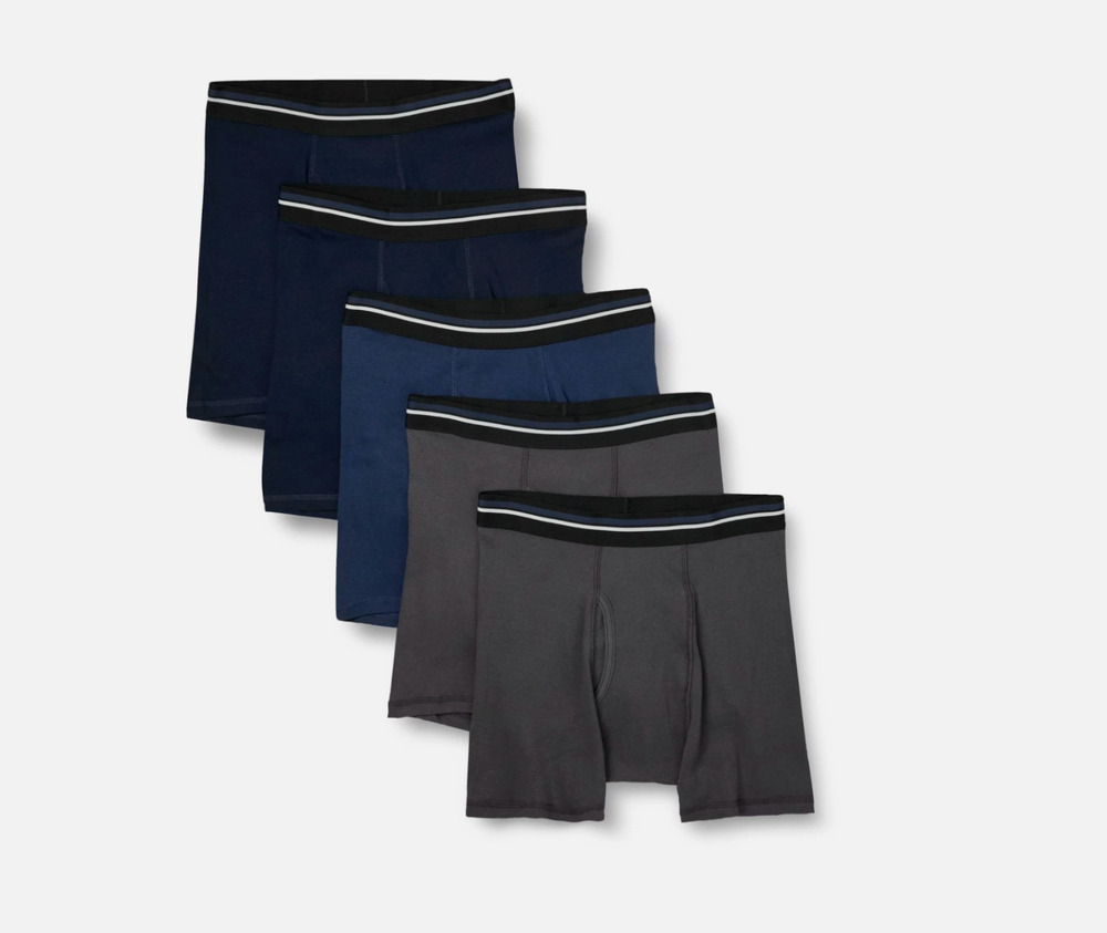Amazon Essentials Men's Cotton Underwear Boxer Briefs Blue Small